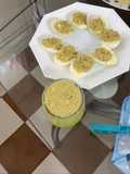 Huevos rellenos de aguacate, atún y quesitos (o queso crema)👩🏼‍🍳