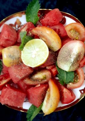 A picture of Watermelon Salad.
