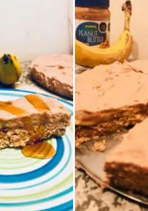 Una foto de Pie frío, plátano, avena y mantequilla de maní