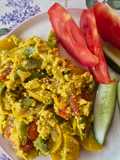 Tofu rántotta/lecsó cukkinivel vegán tojás nélküli szénhidrátszegény