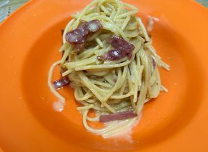 Gambar Spaghetti Beef Bacon Carbonara