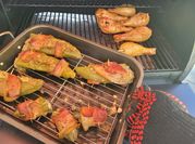 A picture of grilled stuffed jalapenos