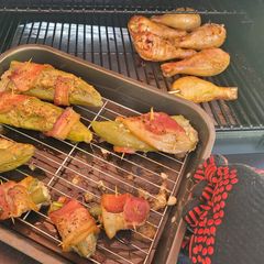 A picture of TBs Smoked Stuffed Peppers.
