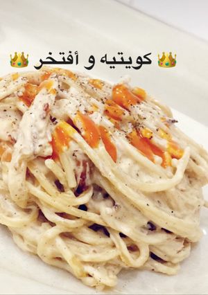 صورة لوصفة سباغيتي بالكريمه 😋