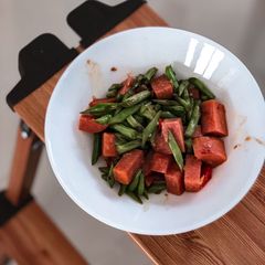 A picture of Easy Green Bean with Canned Pork (Ma Ling) Stir Fry.