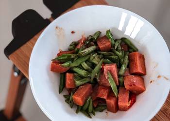 Easiest Way to Cook Yummy Easy Green Bean with Canned Pork Ma Ling Stir Fry