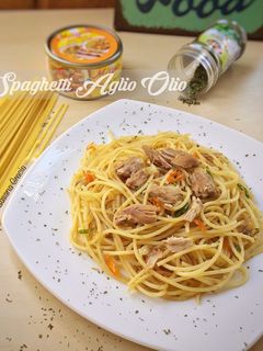 Foto resep Spaghetti Aglio Olio (with tuna)