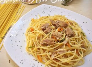 Foto resep Spaghetti Aglio Olio (with tuna)