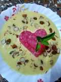 Kesar rabdi rose sago pudding