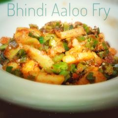 A picture of Bhindi Aaloo Fry.