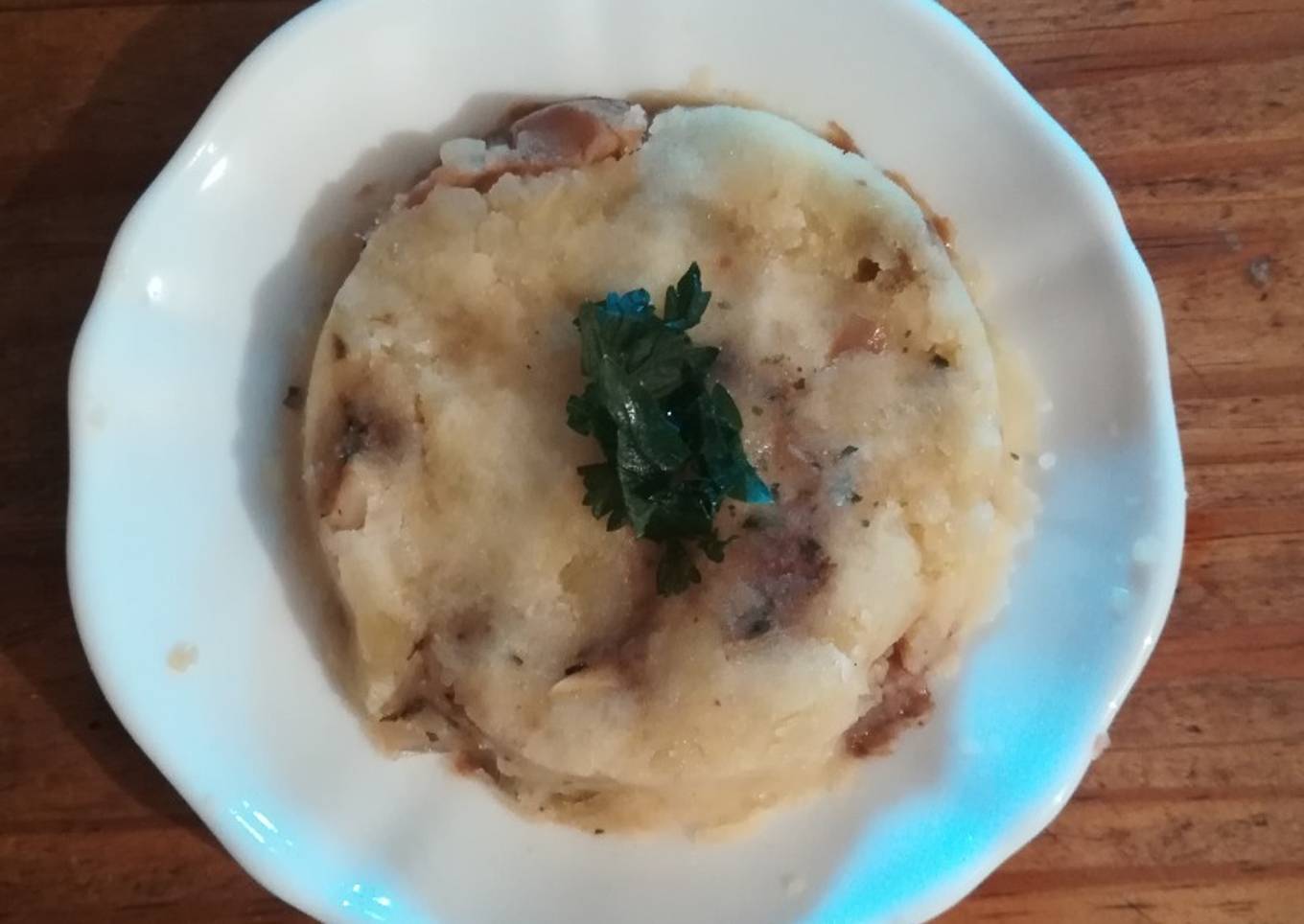 Écrasé de pommes de terre et champignons
