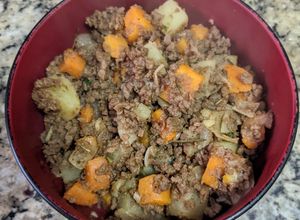 Foto de Carne moída de soja com legumes