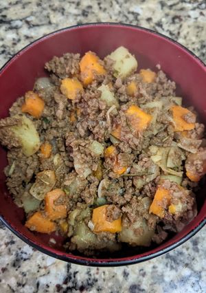 Foto de Carne moída de soja com legumes