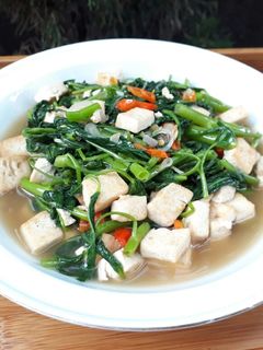 Foto resep Cah kangkung tahu putih