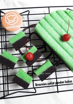 Foto resep Brownies coklat pandan kukus