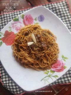Foto resep Spaghetti with Mushroom Blackpaper Sauce