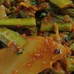 A picture of Gawar Phali Aloo ki sabzi//Cluster Beans & potato Fried Recipe.