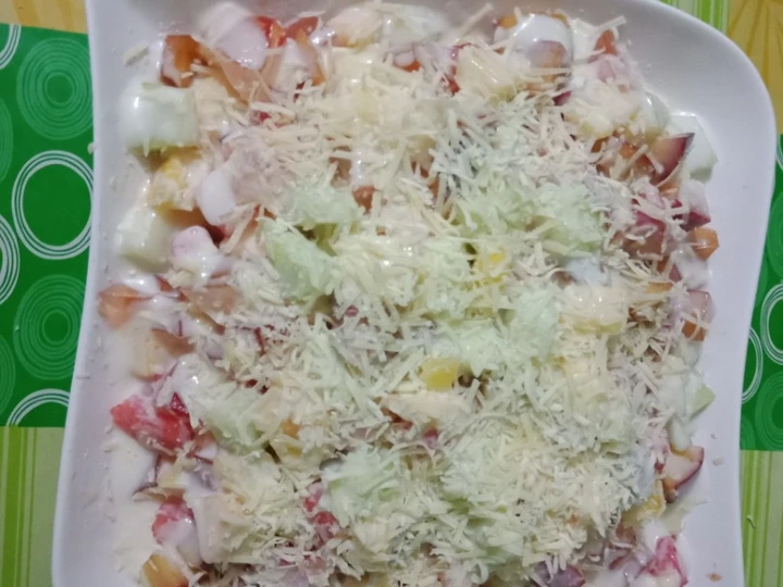 Langkah Mudah untuk Membuat Resep Salad buah saus mayo n cimory yang Enak Banget Anti Ribet, Lezat Sekali