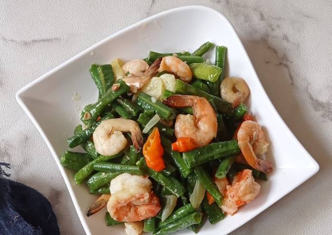 Resep Tumis kacang panjang cah udang oleh Febry Caturia Resep Tumis kacang panjang cah udang oleh Febry Caturia