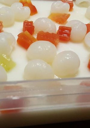 Foto resep Puding Tahu Buah (Tofu Pudding)