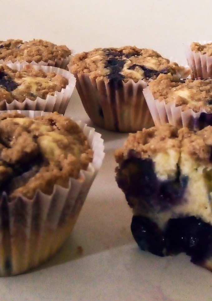 Una foto de Muffins de arándanos con crumble