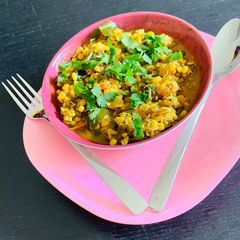 A picture of Masala Moong in cooker.