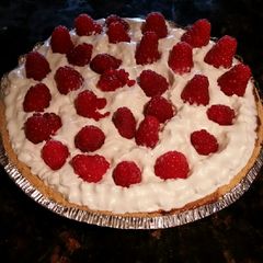 A picture of Brad's chocolate raspberry pudding pie.