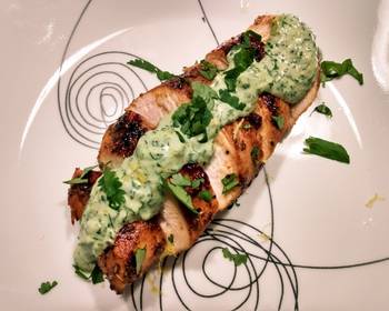 Unique Recipe Panseared chicken with cilantro dill cream Delicious and Healthy