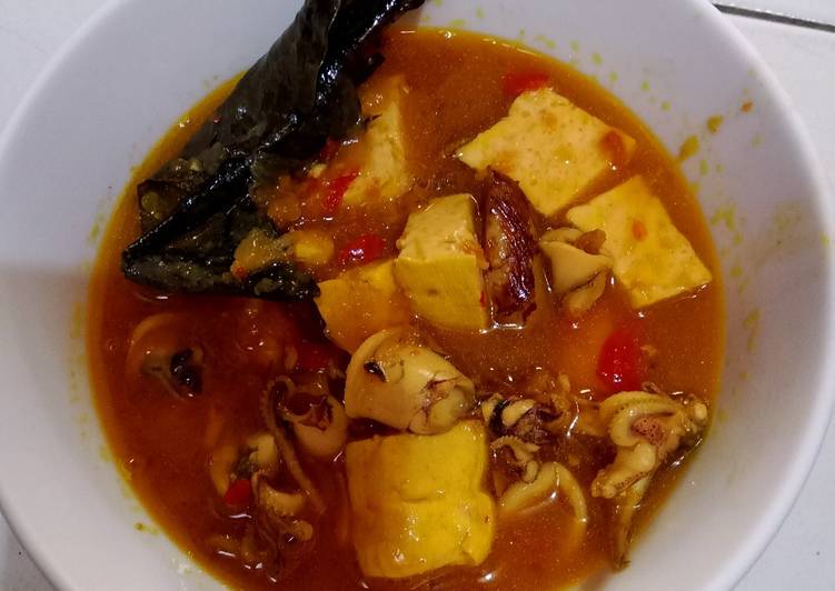 Resep Cumi kuah pedas manis Anti Gagal