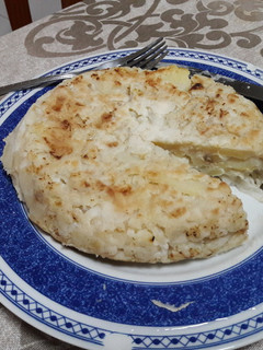 Una foto de 🇪🇸 Tortilla "española" de arroz vegana (versión con harina de arroz) 🍳
