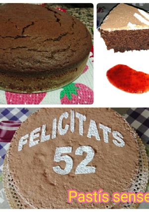 Una foto de Bizcocho de chocolate sin huevo