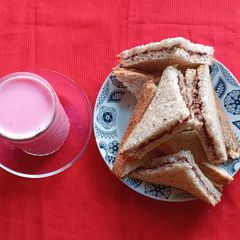 4 Minutes Hazelnut Cocoa Bread and Rose Milk A picture of 4 Minutes Hazelnut Cocoa Bread and Rose Milk.