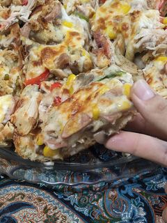 عکسی از دستور پیتزا مرغ و قارچ