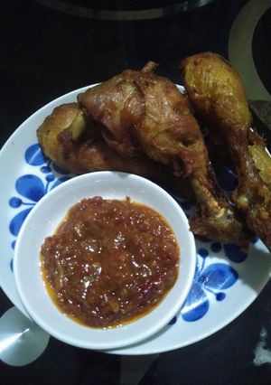Foto resep Ayam goreng sambal rujak