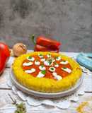 Crostata di riso ai peperoni e robiola