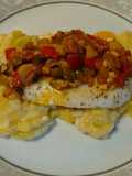 Merluza a la plancha con base de calabacín, muy fácil