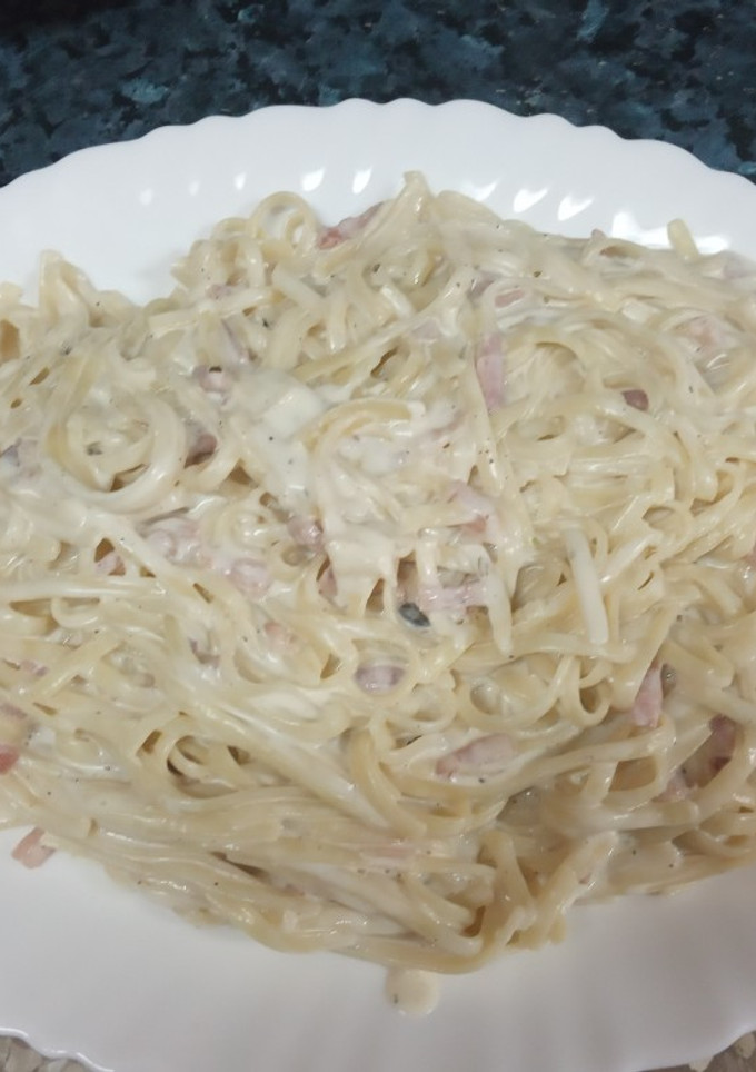 Una foto de Pasta carbonara