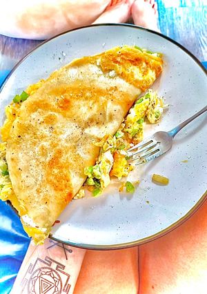 A picture of My best-ever Tortilla omelet.