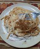 Fideos con queso azul