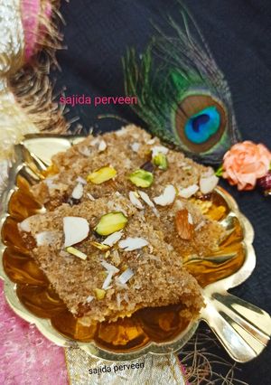 A picture of Suji ki tikkiya (Semolina Sweet Dish).