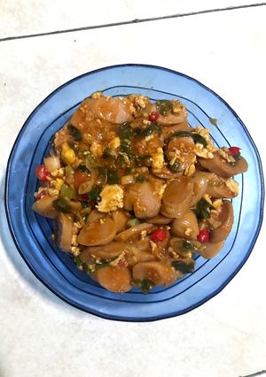 Foto resep Sosis Telur Asam Manis Pedas