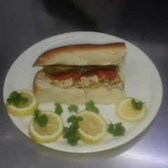 A picture of Omelet sandwich.