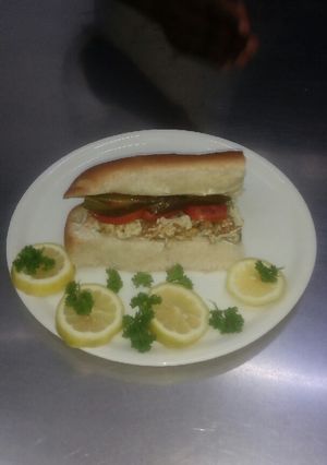 A picture of Omelet sandwich.