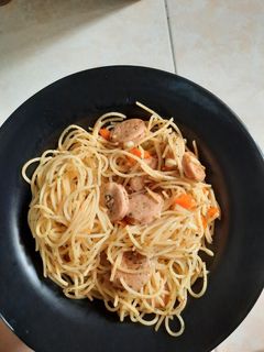 Foto resep Spaghetti aglio olio sosis simple