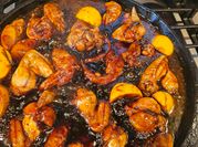 A picture of orange barbecue sauce
