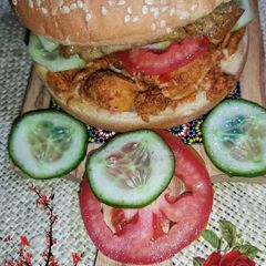 A picture of Fajita Omelette Burger 🍔.