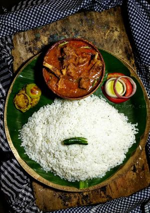 A picture of Zero water added mutton curry.