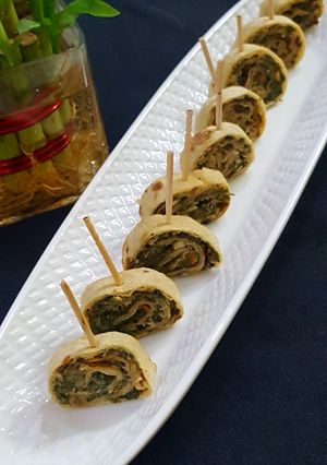A picture of Spinach Cheesy Pinwheels.