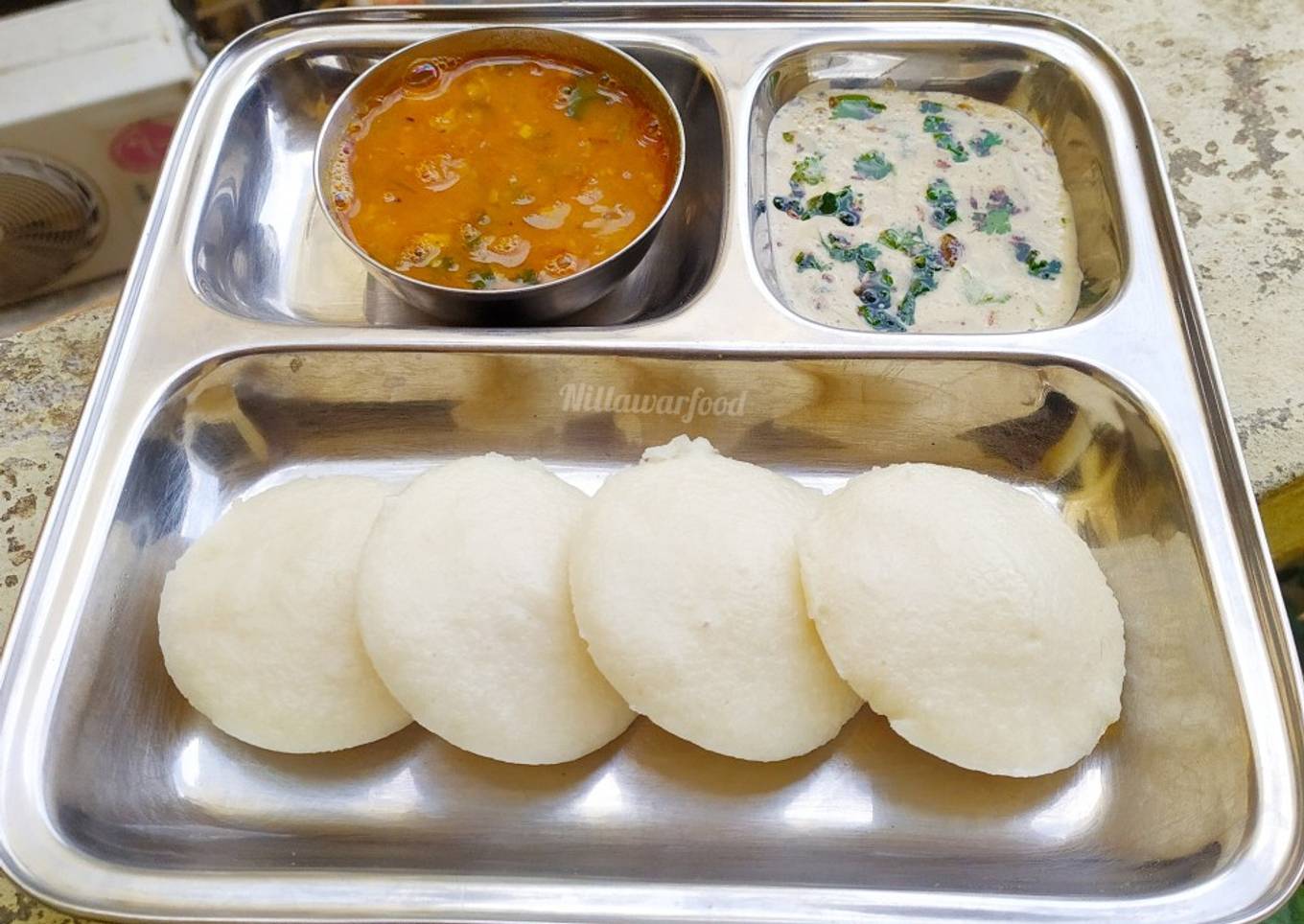 South Indian style idli sambar