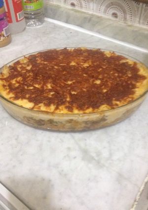 صورة لوصفة صنية المكرونة بالباذنجان و بالبشاميل (خطوة بالصور)